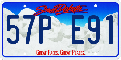 SD license plate 57PE91