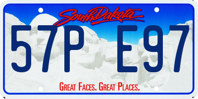 SD license plate 57PE97