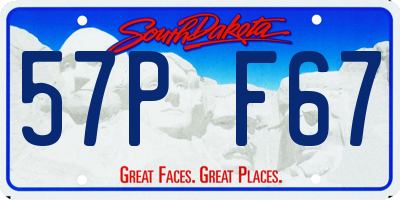 SD license plate 57PF67