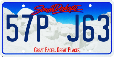SD license plate 57PJ63