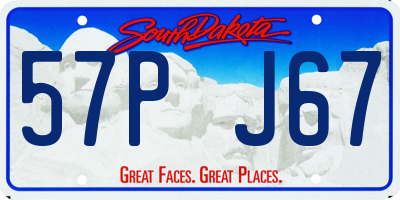 SD license plate 57PJ67
