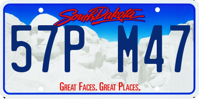 SD license plate 57PM47