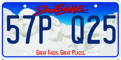 SD license plate 57PQ25