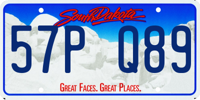 SD license plate 57PQ89
