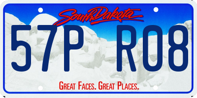 SD license plate 57PR08
