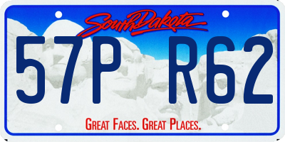 SD license plate 57PR62