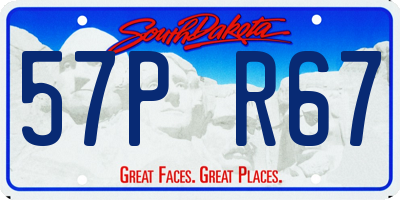 SD license plate 57PR67