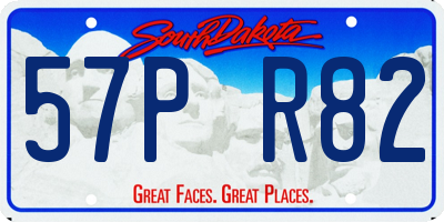 SD license plate 57PR82