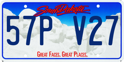 SD license plate 57PV27