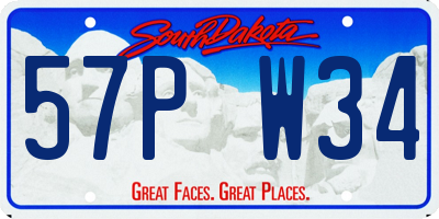 SD license plate 57PW34
