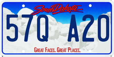 SD license plate 57QA20