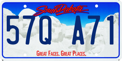 SD license plate 57QA71