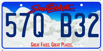 SD license plate 57QB32