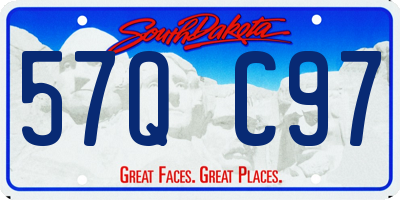 SD license plate 57QC97