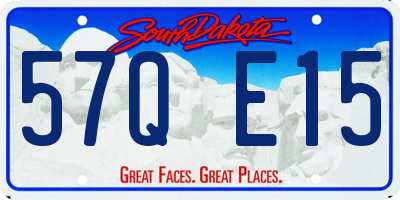SD license plate 57QE15