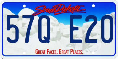 SD license plate 57QE20