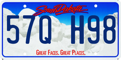 SD license plate 57QH98