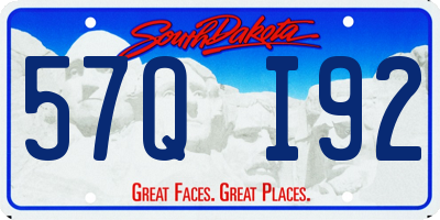 SD license plate 57QI92