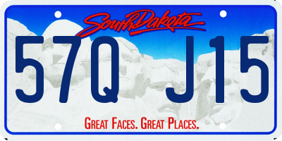 SD license plate 57QJ15