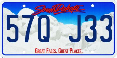 SD license plate 57QJ33