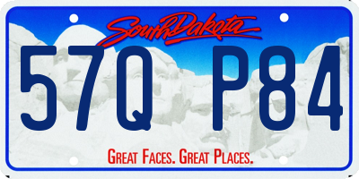 SD license plate 57QP84