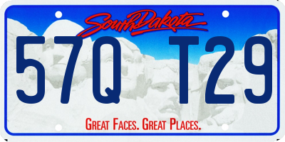 SD license plate 57QT29