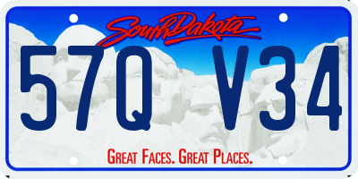 SD license plate 57QV34