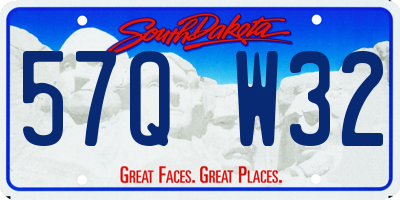 SD license plate 57QW32