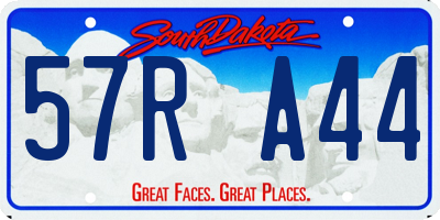 SD license plate 57RA44