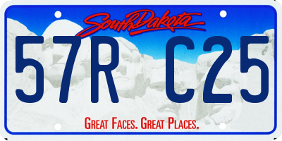 SD license plate 57RC25
