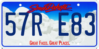 SD license plate 57RE83