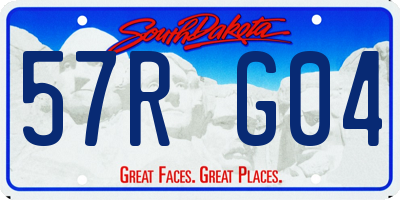SD license plate 57RG04