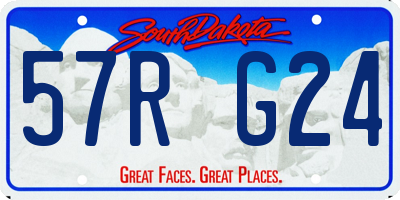 SD license plate 57RG24