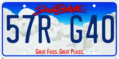 SD license plate 57RG40