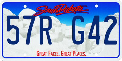 SD license plate 57RG42