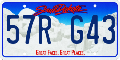 SD license plate 57RG43