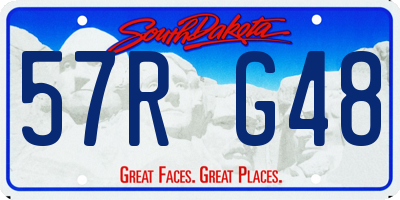 SD license plate 57RG48