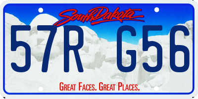 SD license plate 57RG56