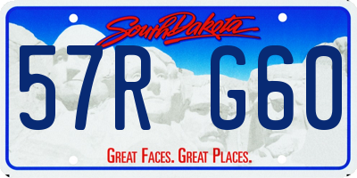 SD license plate 57RG60