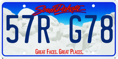 SD license plate 57RG78
