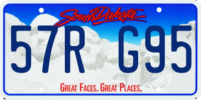 SD license plate 57RG95