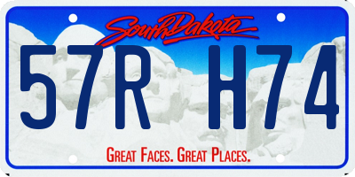 SD license plate 57RH74