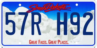SD license plate 57RH92