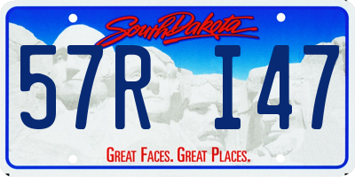 SD license plate 57RI47