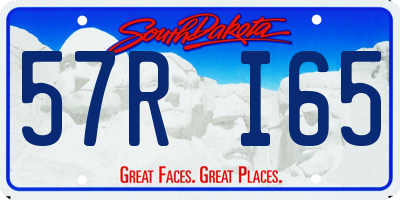 SD license plate 57RI65
