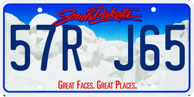 SD license plate 57RJ65