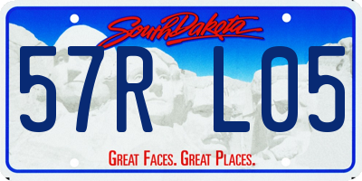 SD license plate 57RL05