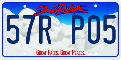 SD license plate 57RP05