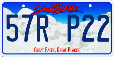 SD license plate 57RP22
