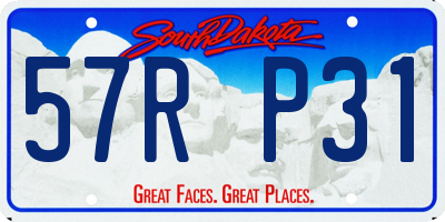 SD license plate 57RP31
